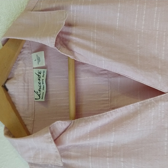 Vincente Milan New York Paris Textured Pullover Collared Cotton Pastel Shirt L - Picture 3 of 7
